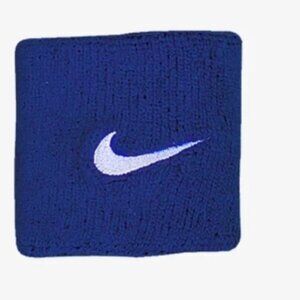 Nike Swoosh Wristbands Absorbent Terry Cotton Blend Sports Sweatbands Royal 2 Ps